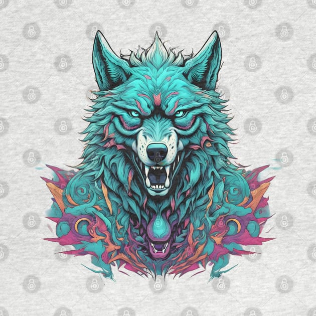 Warrior powerful wolf digital art by Cristilena Lefter